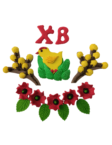 Набір кондитерського декору для випічки №5 "Пасхальний з маками та курчатком"