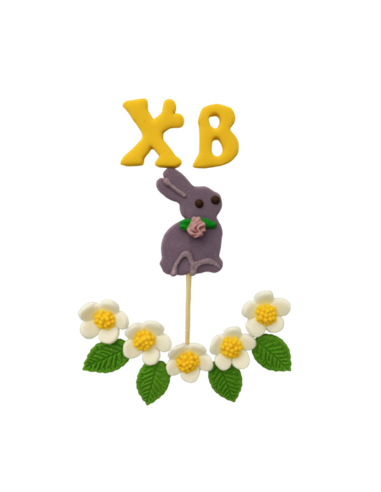 Набір пасхального кондитерського декору для випічки №11 "З зайчиком"