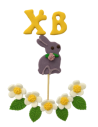 Набір пасхального кондитерського декору для випічки №11 "З зайчиком"