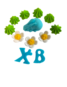 Набір пасхального кондитерського декору для випічки №13 "З об'ємним зайчиком та меренгою" 2
