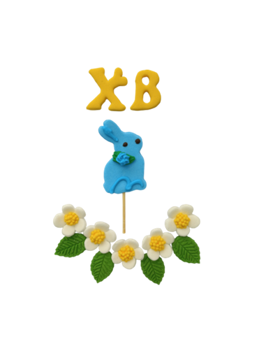 Набір пасхального кондитерського декору для випічки №11 "З зайчиком"